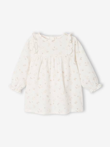 Dress and tights set for baby girls ecru 