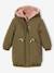 Reversible parka for girls khaki+navy blue 