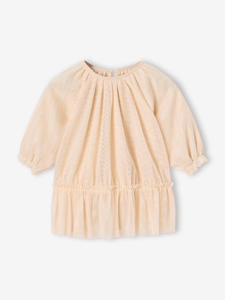 Tulle dress for baby girls gold 