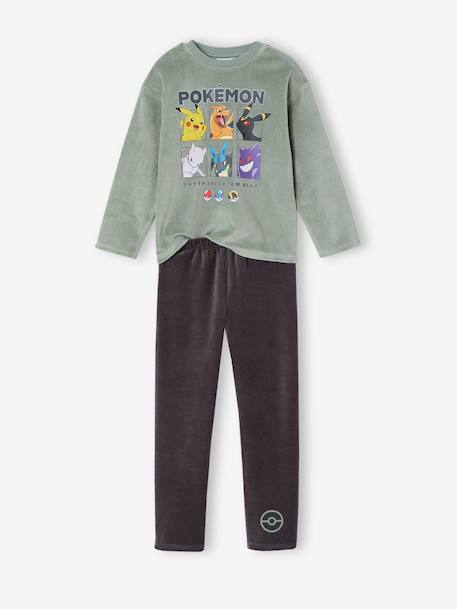 Pokémon velour pyjamas for boys sage green 