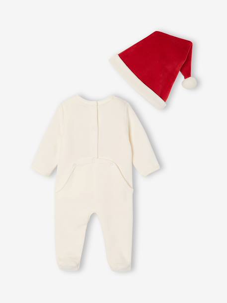 Newborn sleepsuit with hat ecru 