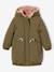 Reversible parka for girls khaki+navy blue 