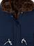 Reversible parka for girls khaki+navy blue 