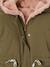 Reversible parka for girls khaki+navy blue 
