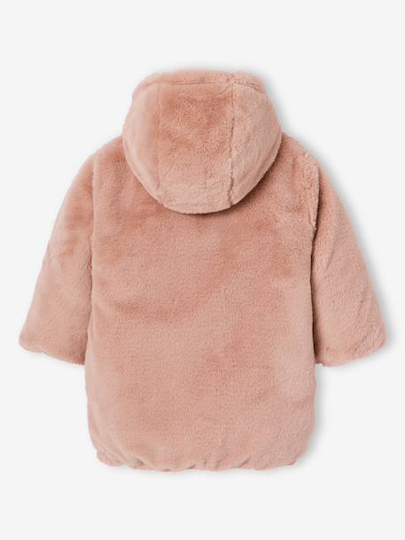 Reversible parka for girls khaki+navy blue 