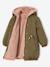 Reversible parka for girls khaki+navy blue 