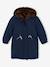 Reversible parka for girls khaki+navy blue 