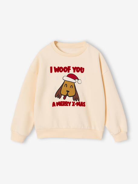 Christmas sweatshirt for girls vanilla 