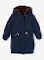 Reversible parka for girls khaki+navy blue 
