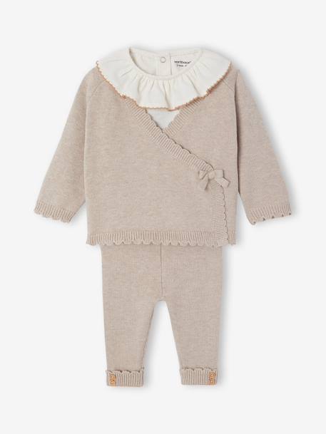 3-piece newborn knitwear set marl beige 