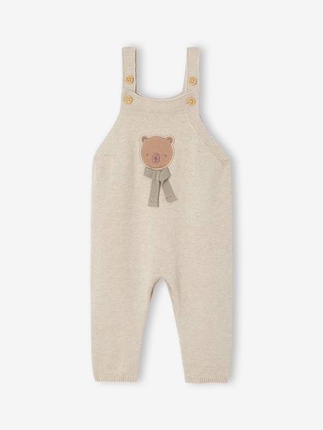 Knitted jumpsuit for newborn marl beige 