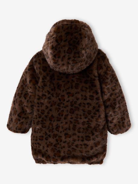 Reversible parka for girls khaki+navy blue 