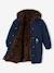 Reversible parka for girls khaki+navy blue 
