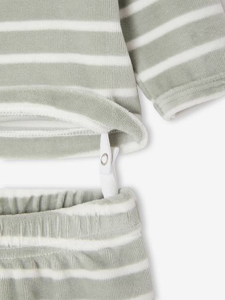 Pack of 2 newborn long-sleeved pyjamas sage green 