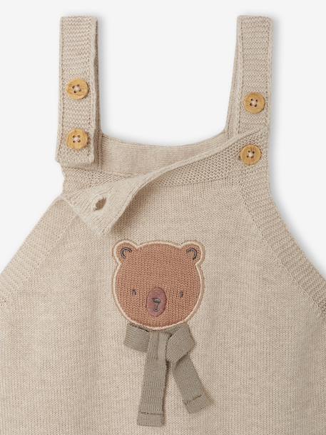 Knitted jumpsuit for newborn marl beige 