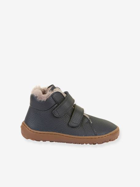 Barefoot boots for children BAREFOOT WINTER FURRY FRODDO bordeaux red+night blue 