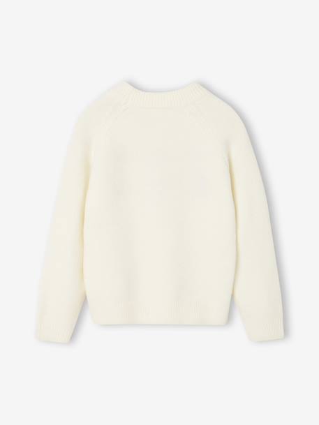 Christmas knitwear with long sleeves for girls ecru 