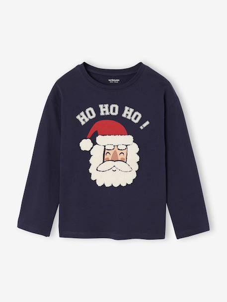 Christmas long-sleeved T-shirt for boys navy blue 