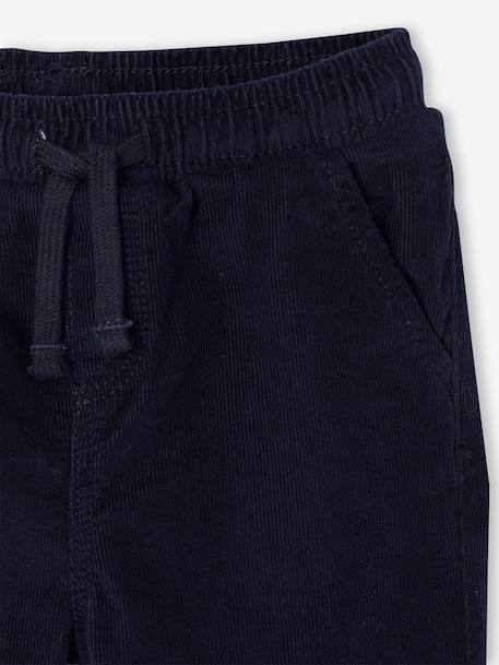 Corduroy trousers for baby boys khaki+navy blue 