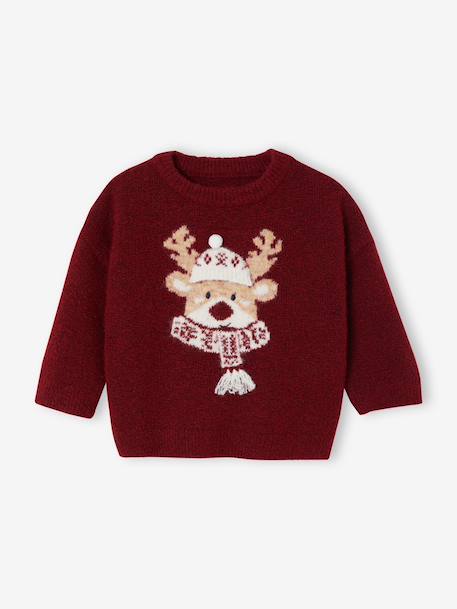 Knitted jumper for baby boys red 
