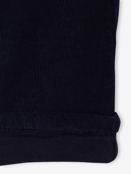 Corduroy trousers for baby boys khaki+navy blue 