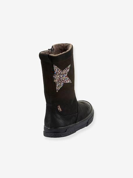 Girls PULSE TEX STAR BOOTS WOOL FRODDO boots black+bordeaux red 