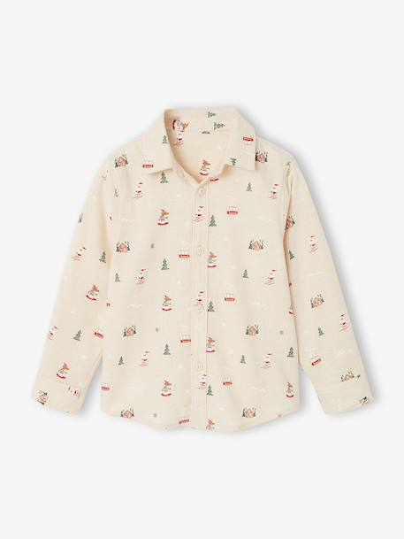 Flannel shirt for boys ecru 