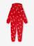 Hooded sleepsuit for girls red 
