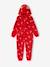 Hooded sleepsuit for girls red 