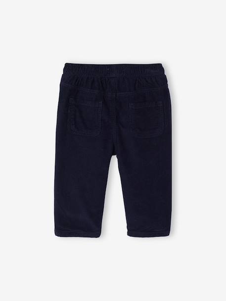 Corduroy trousers for baby boys khaki+navy blue 