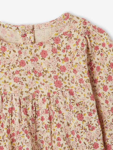 Long-sleeved blouse for baby girls ecru 