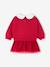 Two-fabric dress for baby girls red 