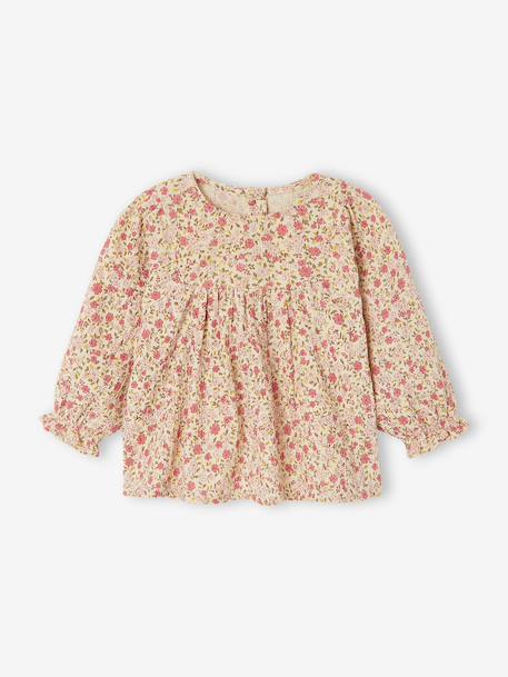 Long-sleeved blouse for baby girls ecru 