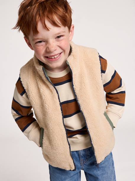 Reversible puffer gilet for boys lichen 