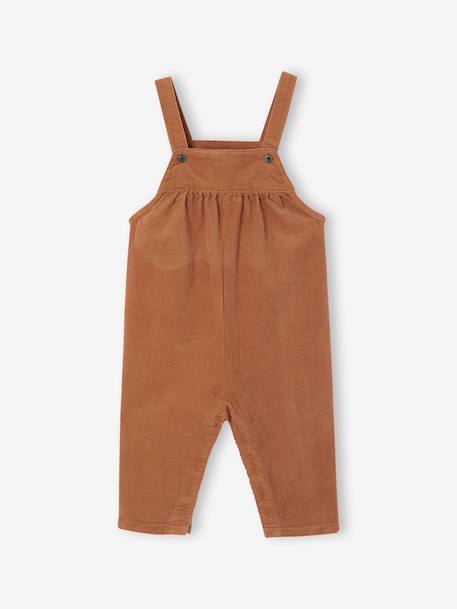 Blouse & Corduroy Dungarees Combo for Baby Girls Dark Blue+hazel 