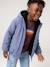 Reversible hooded jacket for boys fir green+grey blue 