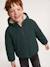 Reversible hooded jacket for boys fir green+grey blue 
