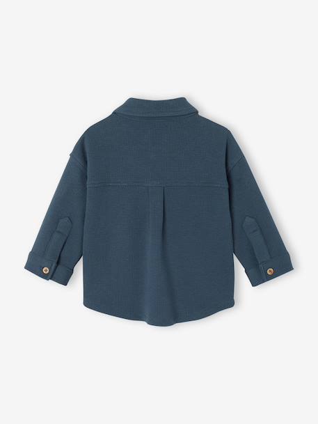 Long-sleeved overshirt for baby boys peacock blue 