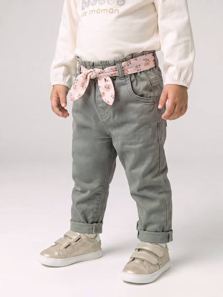 Paperbag trousers for baby girls 6729 