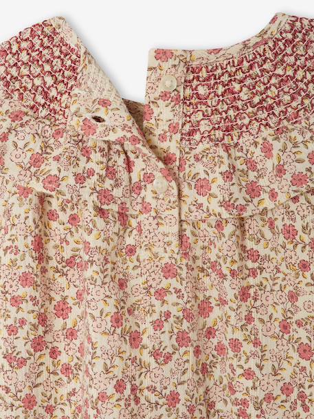 Long-sleeved dress for baby girls ecru 