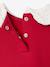 Two-fabric dress for baby girls red 