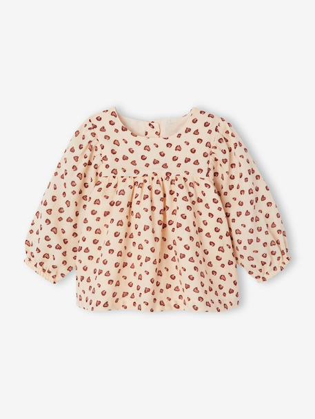 Blouse & Corduroy Dungarees Combo for Baby Girls Dark Blue+hazel 