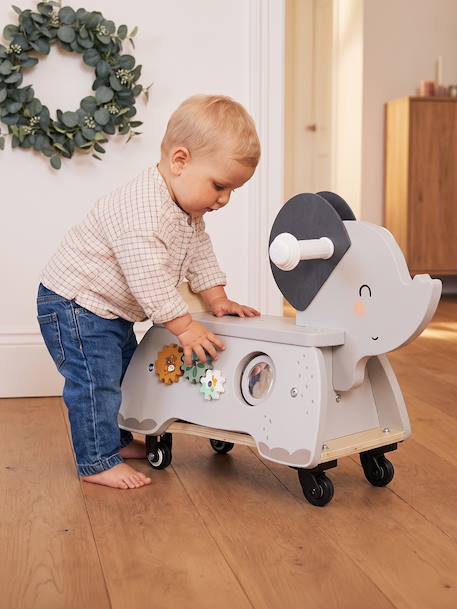 FSC® wooden Tanzania elephant ride-on toy grey 