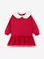 Two-fabric dress for baby girls red 