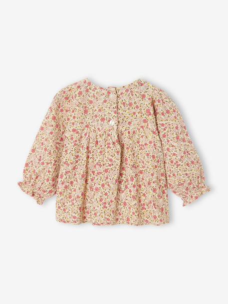 Long-sleeved blouse for baby girls ecru 