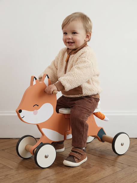 FSC 100% wooden fox ride-on toy orange 
