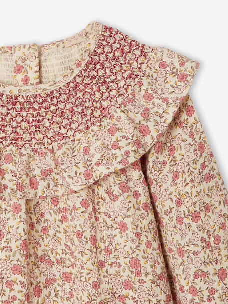 Long-sleeved dress for baby girls ecru 