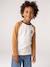 Long-sleeved T-shirt for boys bordeaux red+ochre+sage green 
