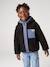 Reversible hooded jacket for boys fir green+grey blue 