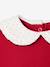Two-fabric dress for baby girls red 